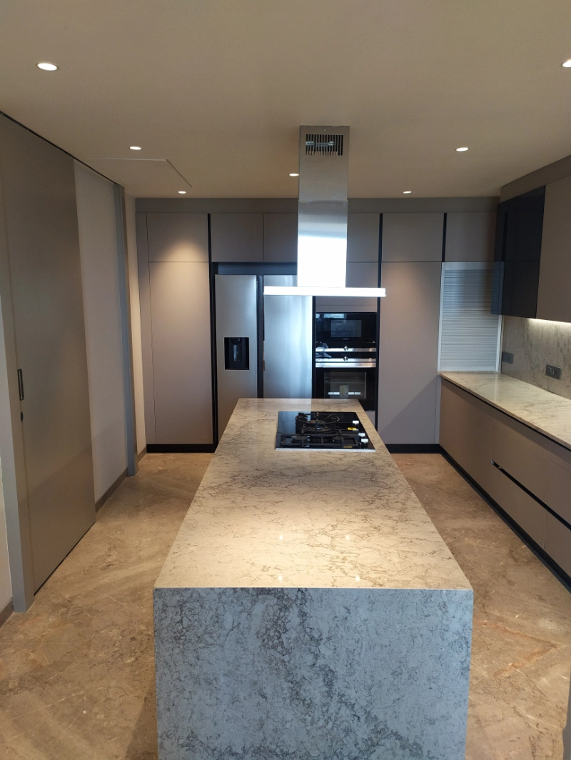 Island modular kitchen layout